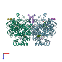 PDB entry 5u6x coloured by chain, top view.
