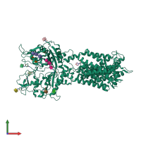 PDB entry 5u74 coloured by chain, front view.