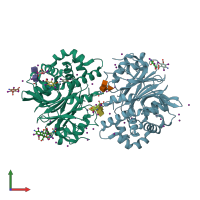 PDB entry 5u84 coloured by chain, front view.