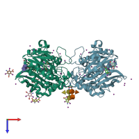 PDB entry 5u84 coloured by chain, top view.