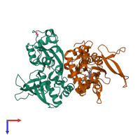 PDB entry 5u8c coloured by chain, top view.