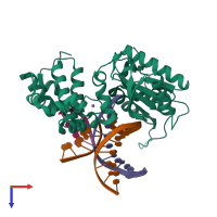 PDB entry 5u8h coloured by chain, top view.
