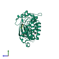 PDB entry 5u8l coloured by chain, side view.