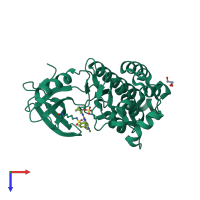 PDB entry 5u8l coloured by chain, top view.