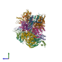 PDB entry 5u8t coloured by chain, side view.