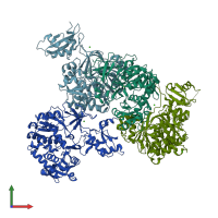 PDB entry 5u95 coloured by chain, front view.