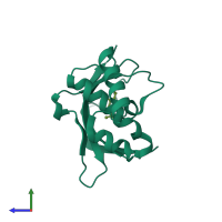 PDB entry 5u9i coloured by chain, side view.