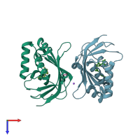 PDB entry 5u9j coloured by chain, top view.