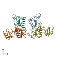 PDB entry 5u9m coloured by chain, front view.