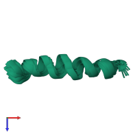 PDB entry 5u9x coloured by chain, ensemble of 10 models, top view.