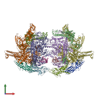 PDB entry 5uac coloured by chain, front view.