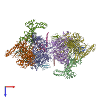 PDB entry 5uah coloured by chain, top view.