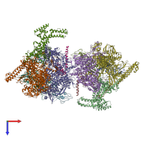 PDB entry 5uaq coloured by chain, top view.