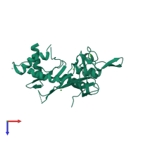 PDB entry 5uba coloured by chain, top view.