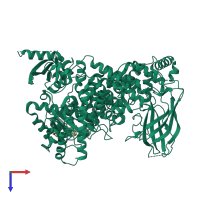 PDB entry 5ubr coloured by chain, top view.