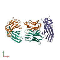 PDB entry 5ucb coloured by chain, front view.