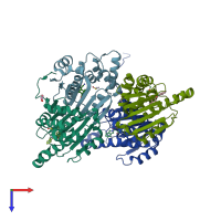 PDB entry 5uch coloured by chain, top view.