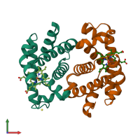 PDB entry 5ucu coloured by chain, front view.