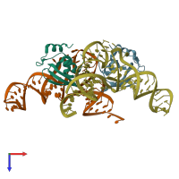 PDB entry 5ud5 coloured by chain, top view.