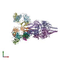 PDB entry 5udc coloured by chain, front view.