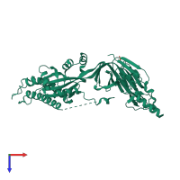 PDB entry 5ude coloured by chain, top view.