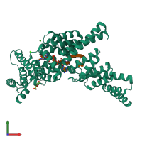 PDB entry 5udi coloured by chain, front view.