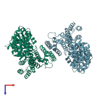 PDB entry 5ufl coloured by chain, top view.