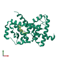 PDB entry 5ufo coloured by chain, front view.