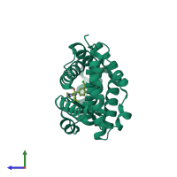 PDB entry 5ufo coloured by chain, side view.