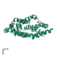 PDB entry 5ufo coloured by chain, top view.