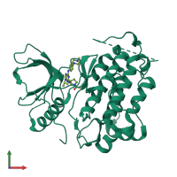 PDB entry 5ugb coloured by chain, front view.