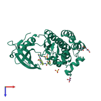 PDB entry 5ugc coloured by chain, top view.