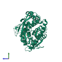 PDB entry 5ugq coloured by chain, side view.