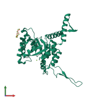 PDB entry 5ugr coloured by chain, front view.