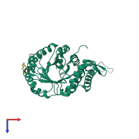 PDB entry 5ugr coloured by chain, top view.