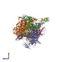 PDB entry 5uh6 coloured by chain, side view.