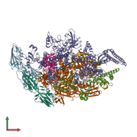 PDB entry 5uhf coloured by chain, front view.
