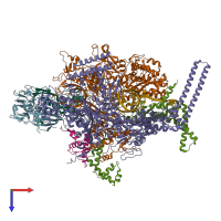 PDB entry 5uhg coloured by chain, top view.