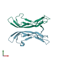 PDB entry 5uhm coloured by chain, front view.