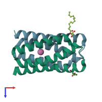 PDB entry 5uhs coloured by chain, top view.