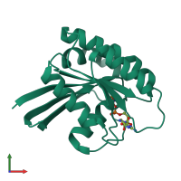 Monomeric assembly 1 of PDB entry 5uhv coloured by chemically distinct molecules, front view.