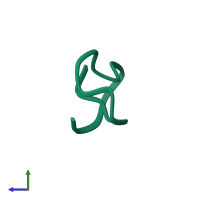 PDB entry 5ui6 coloured by chain, ensemble of 10 models, side view.