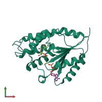 PDB entry 5uiv coloured by chain, front view.