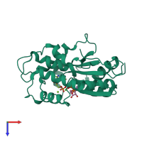 PDB entry 5uiv coloured by chain, top view.