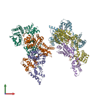 PDB entry 5uj7 coloured by chain, front view.
