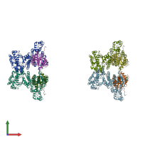 PDB entry 5uj8 coloured by chain, front view.