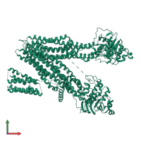 PDB entry 5uj9 coloured by chain, front view.