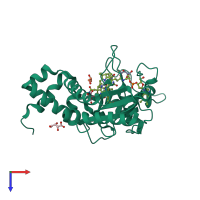 PDB entry 5ujc coloured by chain, top view.