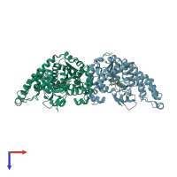 PDB entry 5ujj coloured by chain, top view.