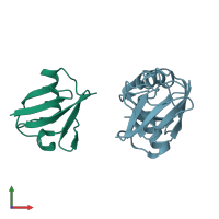 PDB entry 5ujl coloured by chain, ensemble of 2 models, front view.